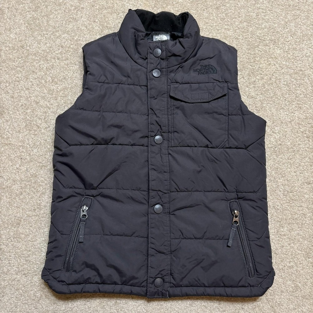 The North Face Vest Boys 6T Black Puffer Snap Front Pockets Insulated Winter